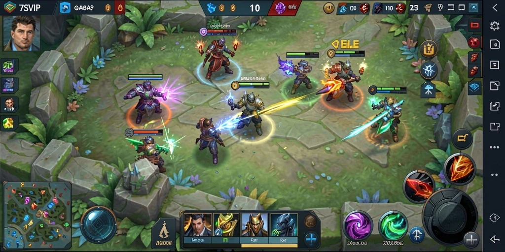 Tampilan luar biasa dari gameplay MOBA 7SVIP yang menegangkan.