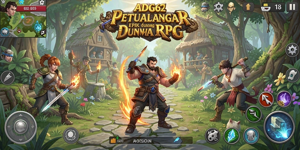 Screenshot ADG62 menampilkan aksi pertarungan yang mendebarkan dalam dunia RPG.