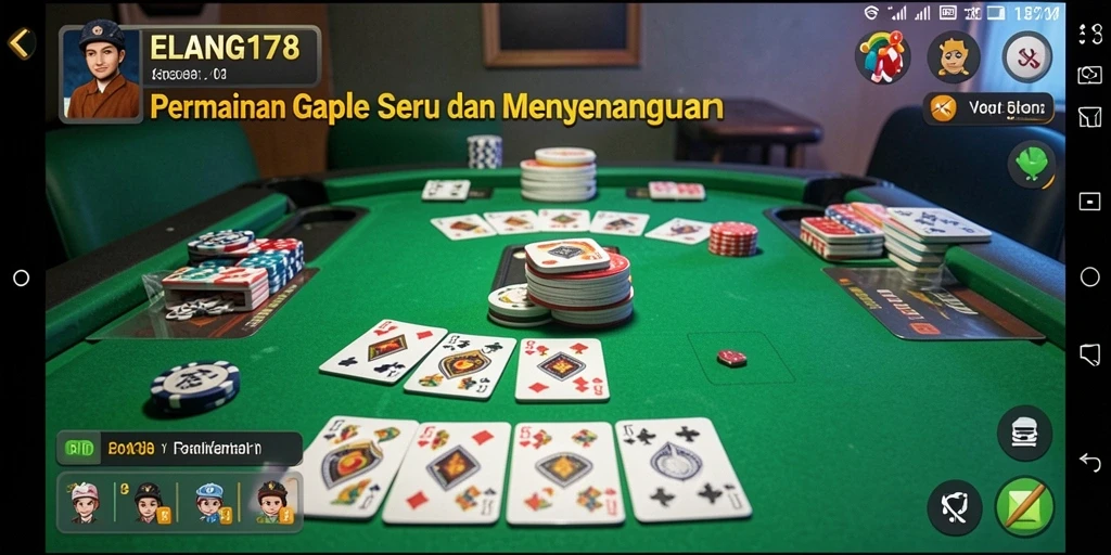 Tampilan menarik dari permainan Gaple ELANG178 dengan suasana kompetitif yang seru.