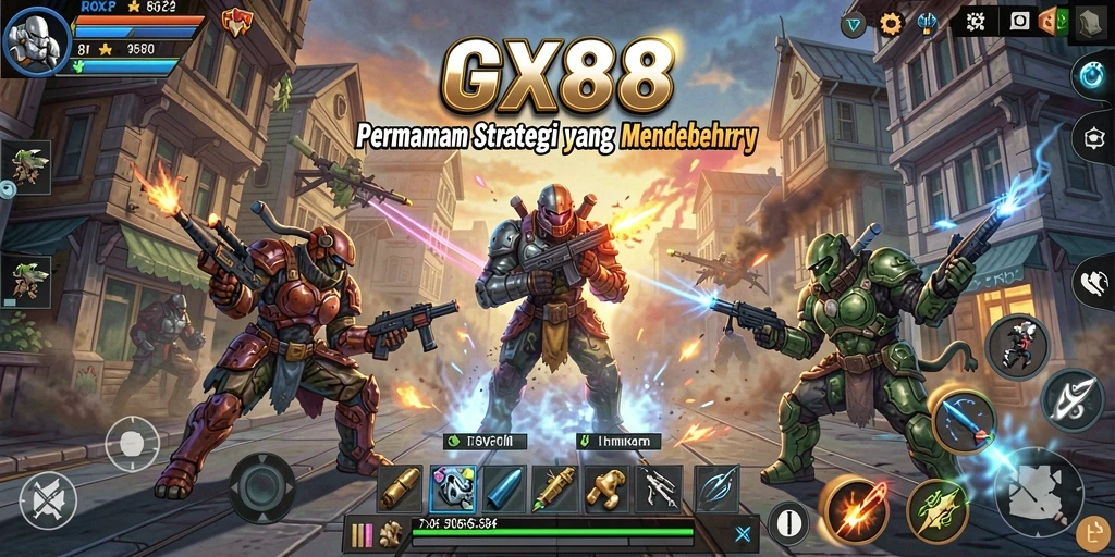 Tampilan gameplay menarik dari GX88 yang menunjukkan strategi pertempuran.
