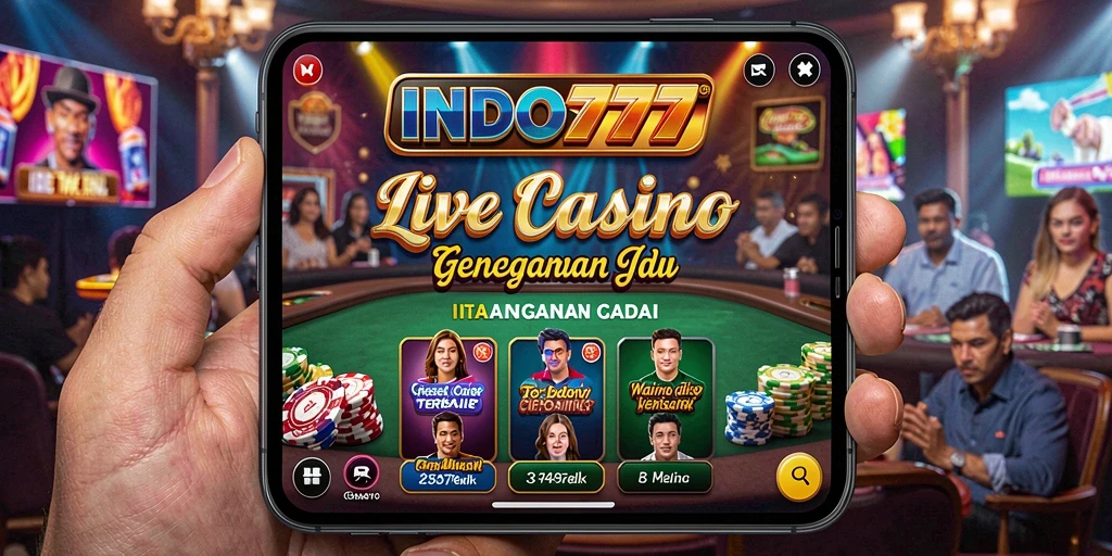 Screenshot gameplay INDO777 yang menunjukkan suasana Live Casino yang seru.