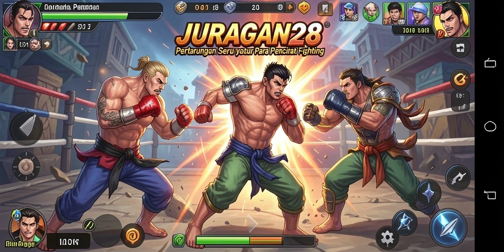 Screenshot pertarungan seru dalam JURAGAN28 yang penuh aksi.
