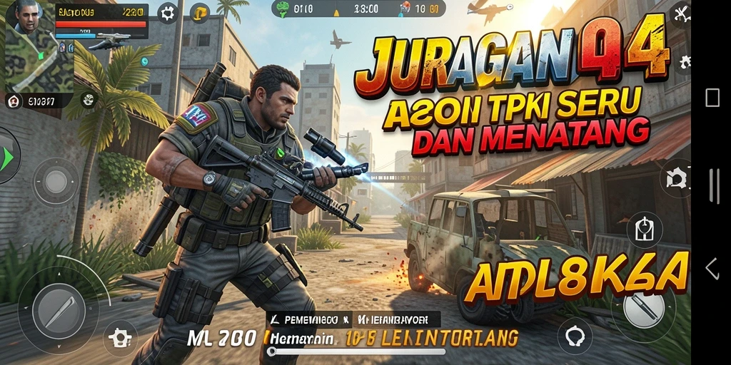 Tangkapan layar dari gameplay aksi intens di JURAGAN404.