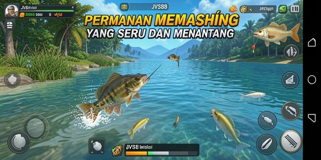 Tampilan permainan JVS88 saat memancing dengan grafis menawan.