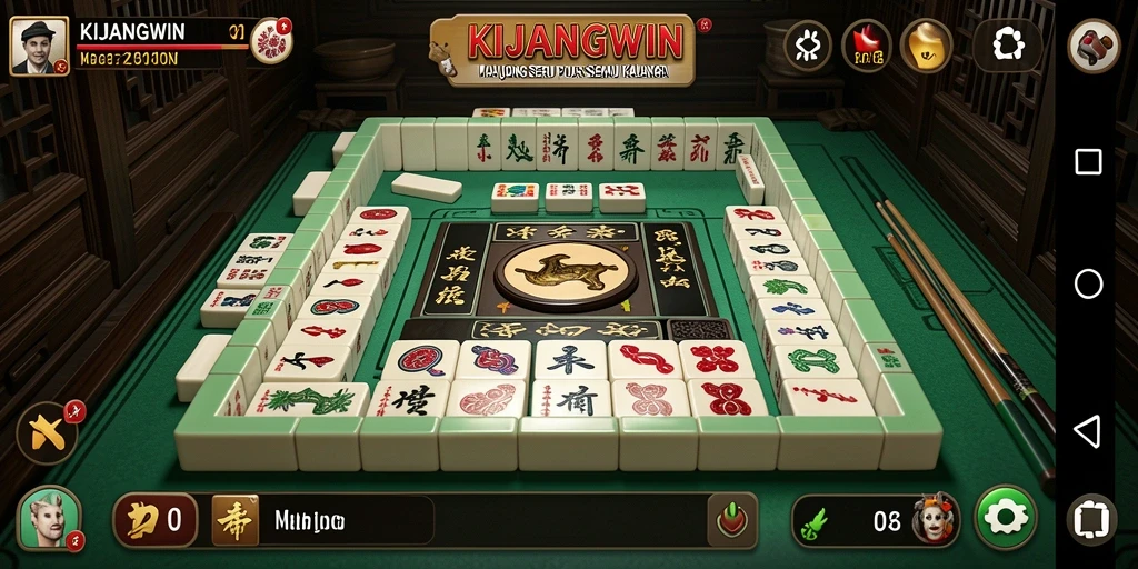 Screenshot gameplay KIJANGWIN menampilkan suasana permainan Mahjong yang menarik.