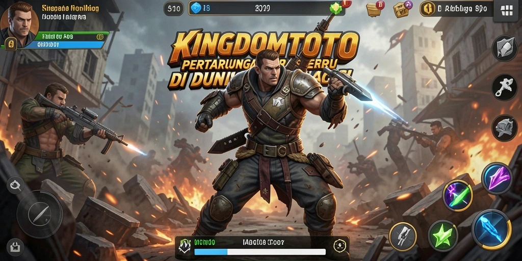Tampilan gameplay intens dari KINGDOMTOTO saat melawan musuh.