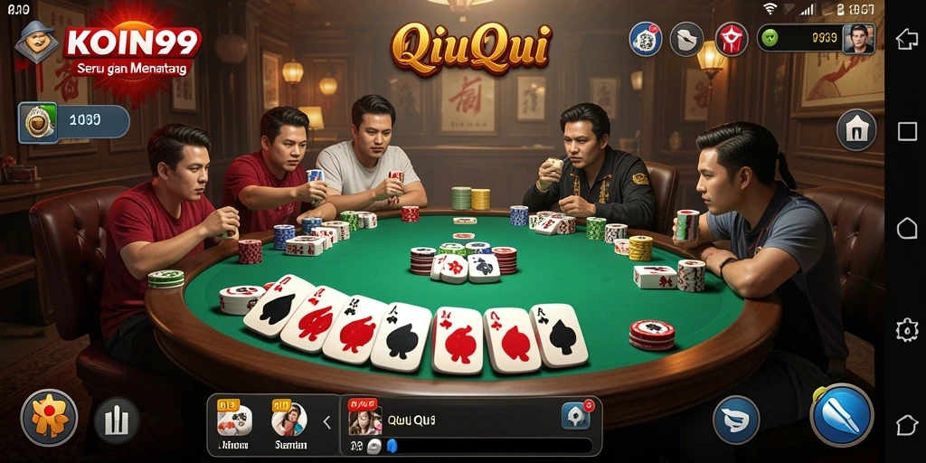 Tampilan gameplay QiuQiu yang seru dan menantang di KOIN99.