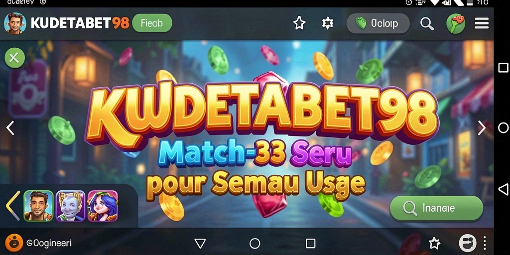 Screenshot gameplay KUDETABET98 menunjukkan berbagai permata berwarna-warni yang harus dicocokkan.