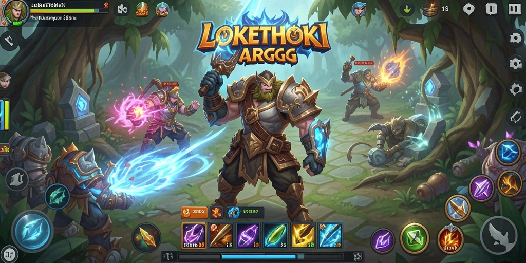 Screenshot gameplay LOKETHOKI yang menunjukkan pertarungan seru dan grafis indah.
