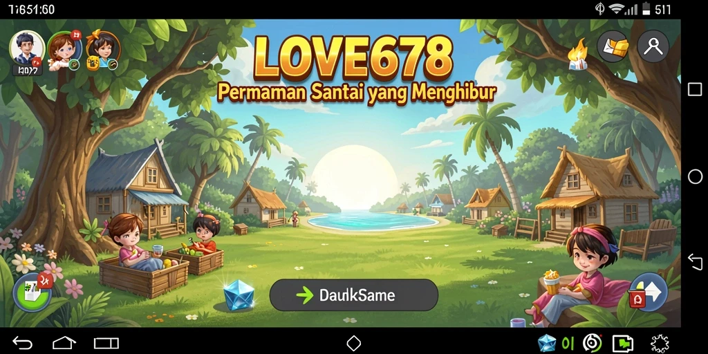 Tampilan utama gameplay LOVE678 yang menyenangkan dan penuh warna.