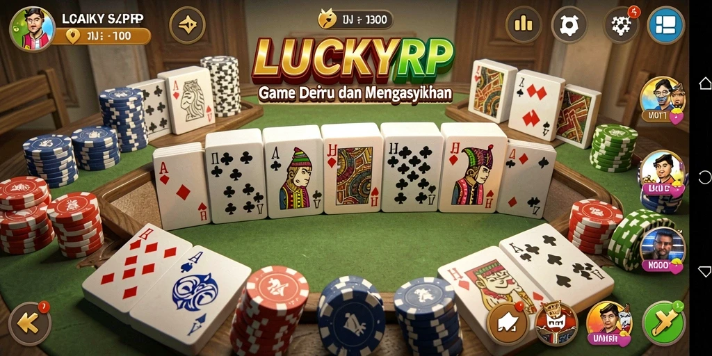 Tangkapan layar LUCKYRP menampilkan keseruan permainan Domino.