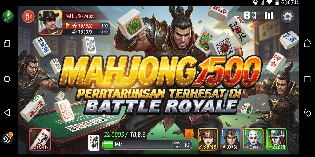 Screenshot gameplay MAHJONG500 menampilkan pertarungan seru antar pemain.