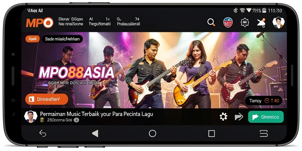 Tampilan gameplay seru dalam MPO88ASIA dengan berbagai lagu.