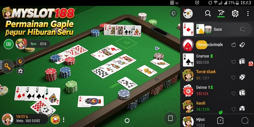 Screenshot gameplay MYSLOT188 menampilkan momen seru saat bermain Gaple.