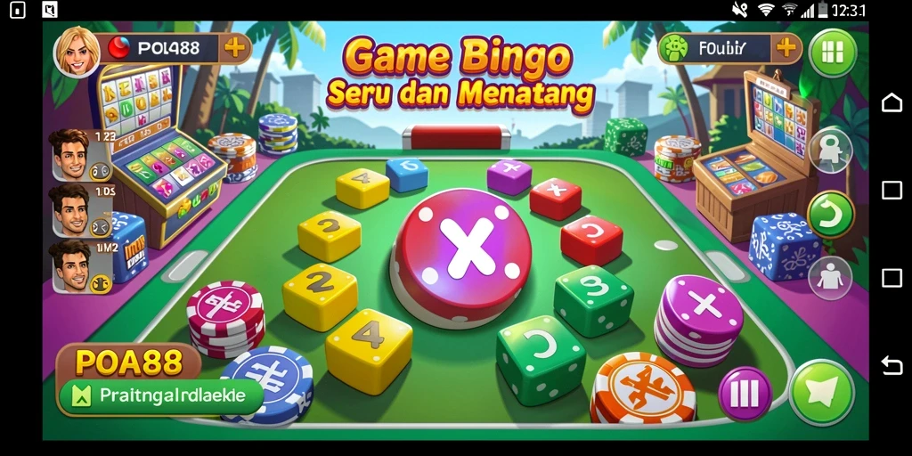 Tampilan gameplay seru di POA88 saat bermain Bingo langsung.
