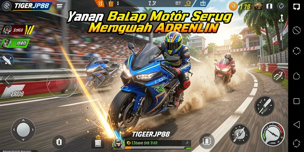 Gameplay mendebarkan di TIGERJP88 dengan motor dan trek menantang.